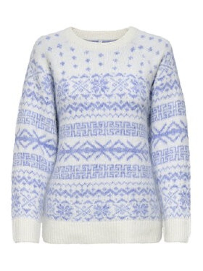 ONLY Sweter Xmas Nordic 15354824 Błękitny Regular Fit