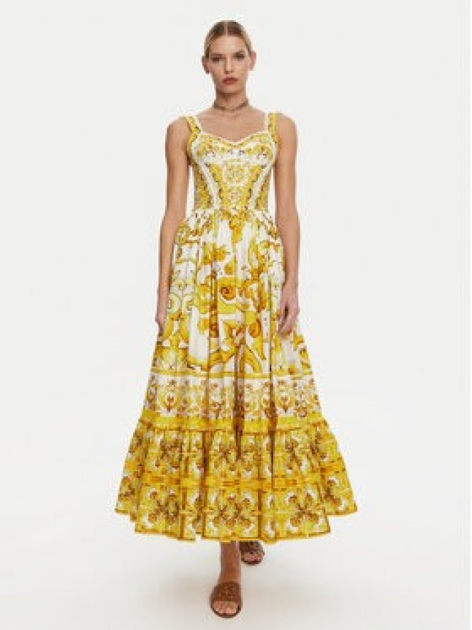 Dolce&Gabbana Sukienka letnia F6AEIT HH5A1 Żółty Regular Fit