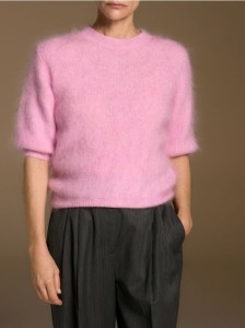 Sweter z moherem - różowy