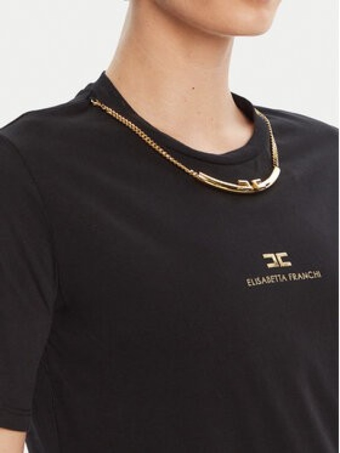 Elisabetta Franchi T-Shirt MA-028-56E2-V240 Czarny Regular Fit
