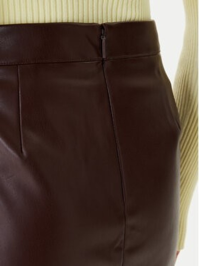 Calvin Klein Jeans Spódnica z imitacji skóry LV047E603G Brązowy Regular Fit