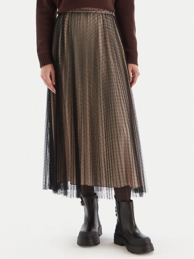 TWINSET Spódnica midi 252TT2023 Czarny Regular Fit