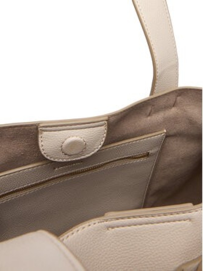 Calvin Klein Torebka Buckle Medium Tote LV04F3294G Écru