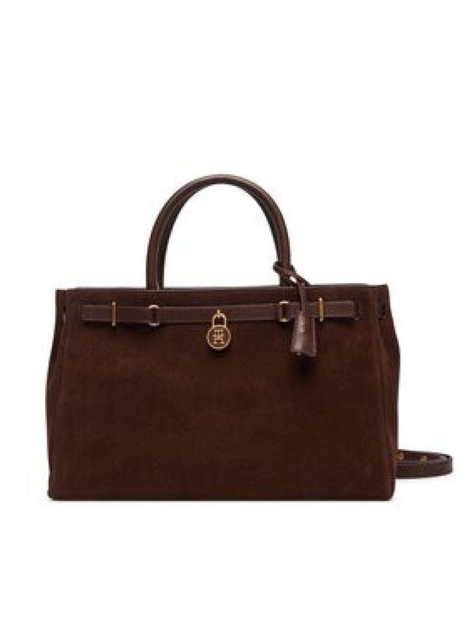 Tommy Hilfiger Torebka American Icon Tote Suede AW0AW19216 Brązowy