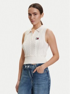 Tommy Jeans Sweter DW0DW22318 Biały Regular Fit