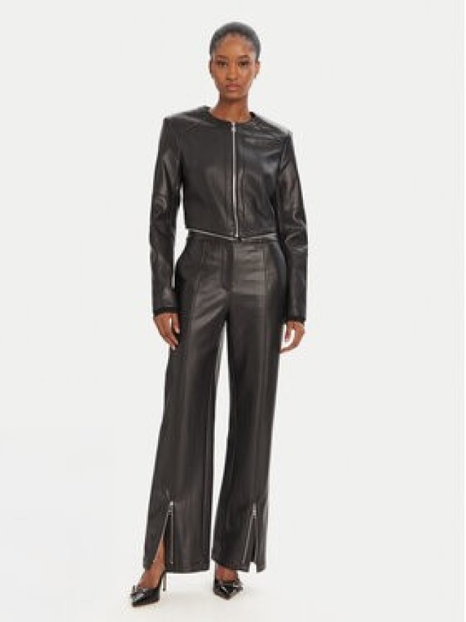 KARL LAGERFELD Kurtka z imitacji skóry A3W14050 Czarny Slim Fit