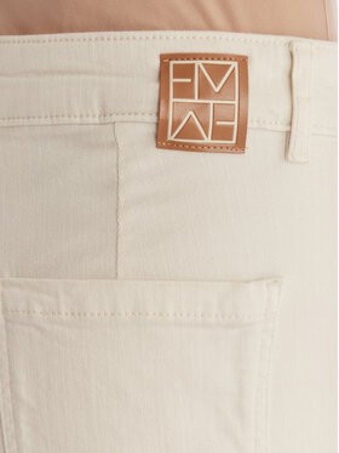 Marella Spodnie materiałowe Hobby 2615131271 Écru Straight Fit