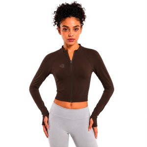 Damski sportowy crop top z zamkiem, dostępny w wielu kolorach