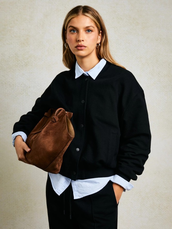 Bluza damska bomber czarna Pixelina 906