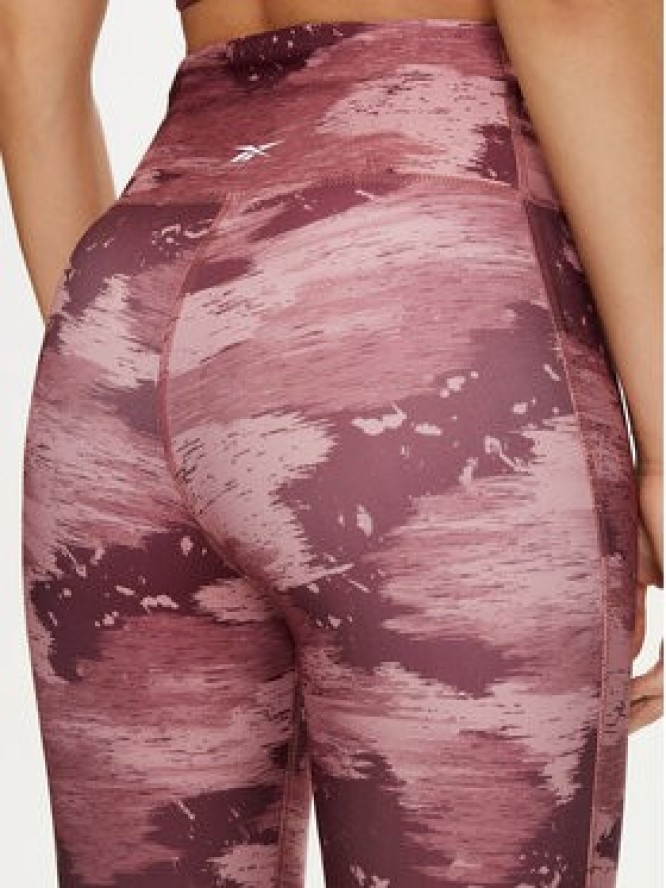 Reebok Legginsy Id Train Camo 100035803 Bordowy Slim Fit