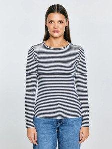 Bluzka damska w paski granatowa Vensa 403
