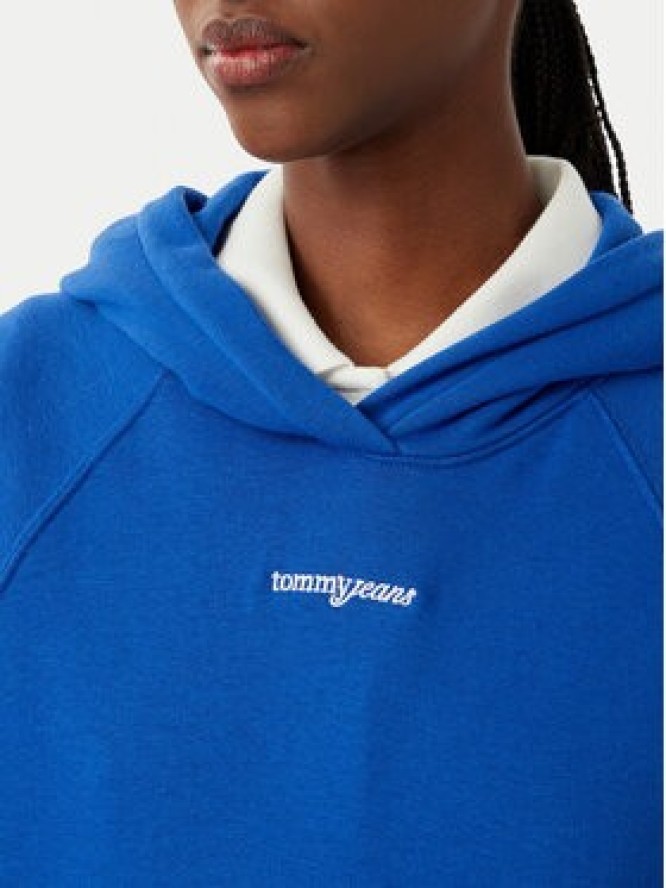 Tommy Jeans Bluza Script DW0DW22825 Niebieski Regular Fit