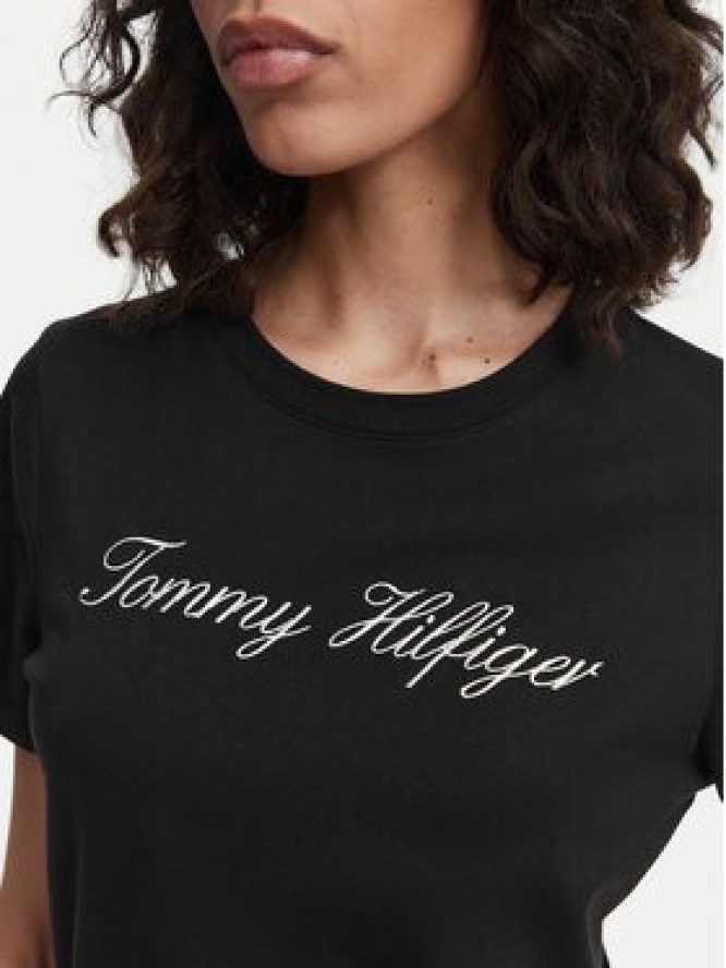 Tommy Hilfiger T-Shirt Script WW0WW43459 Czarny Regular Fit