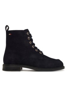 Tommy Hilfiger Trzewiki Enamel Flag Suede Lace-Up Boot FW0FW09681 Granatowy