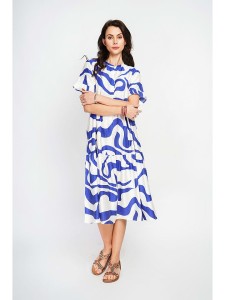 Le Jardin du Lin Sukienka w kolorze biało-niebieskim rozmiar: 40