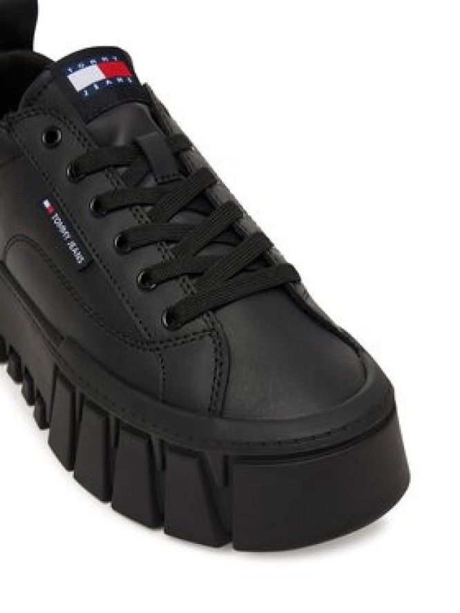 Tommy Jeans Sneakersy Tjw Vulc Flatform Leather EN0EN03008 Czarny
