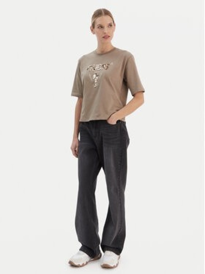 Guess T-Shirt V4YI06 I3Z14 Beżowy Regular Fit