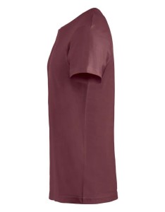 clique Basic-T Junior T-shirt z prążkowanym wykończeniem z bawełny – burgundy