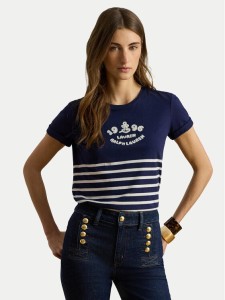 LAUREN RALPH LAUREN T-Shirt 200B21056001 Granatowy Relaxed Fit