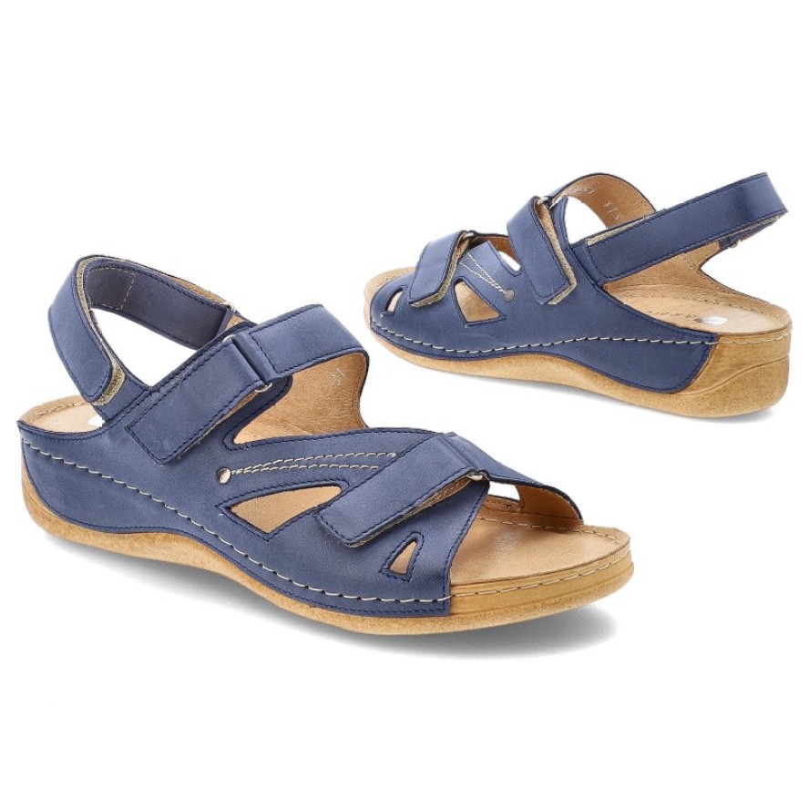Niebieskie Sandały Armodo Modne Obuwie Damskie
