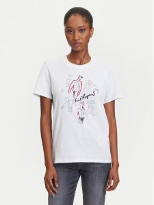 KARL LAGERFELD T-Shirt A3W17099 Biały Regular Fit