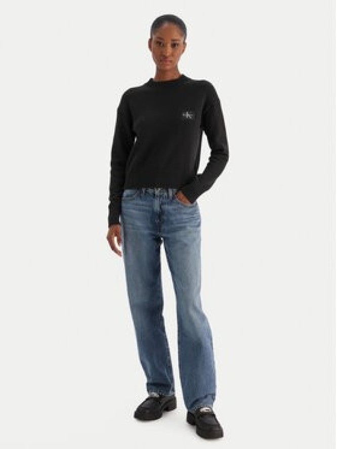 Calvin Klein Jeans Sweter Ck Embro Badge LV047D351G Czarny Regular Fit
