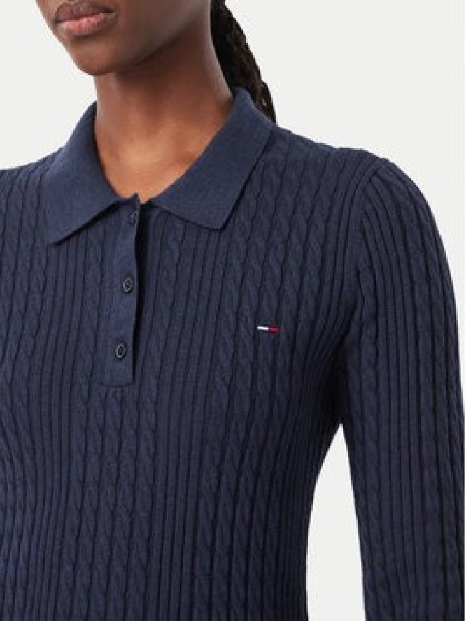 Tommy Jeans Sukienka dzianinowa DW0DW23317 Granatowy Slim Fit