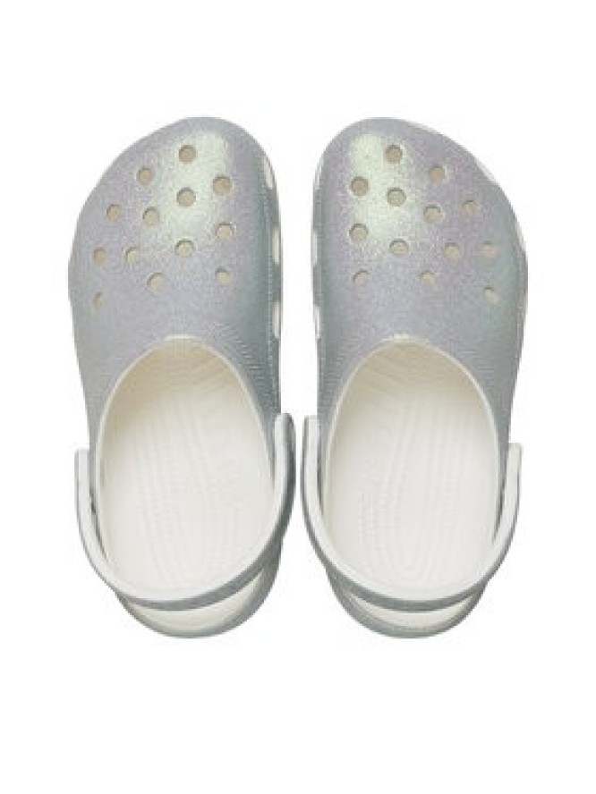 Crocs Klapki Classic Iridescent Glitter Clog 211005 Srebrny