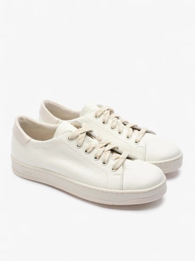 Kremowe sneakersy ze skóry licowej