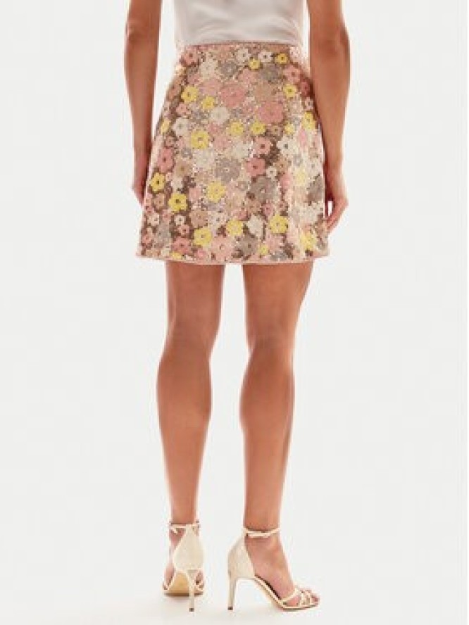 YAS Spódnica mini Lalea 26037763 Złoty Slim Fit