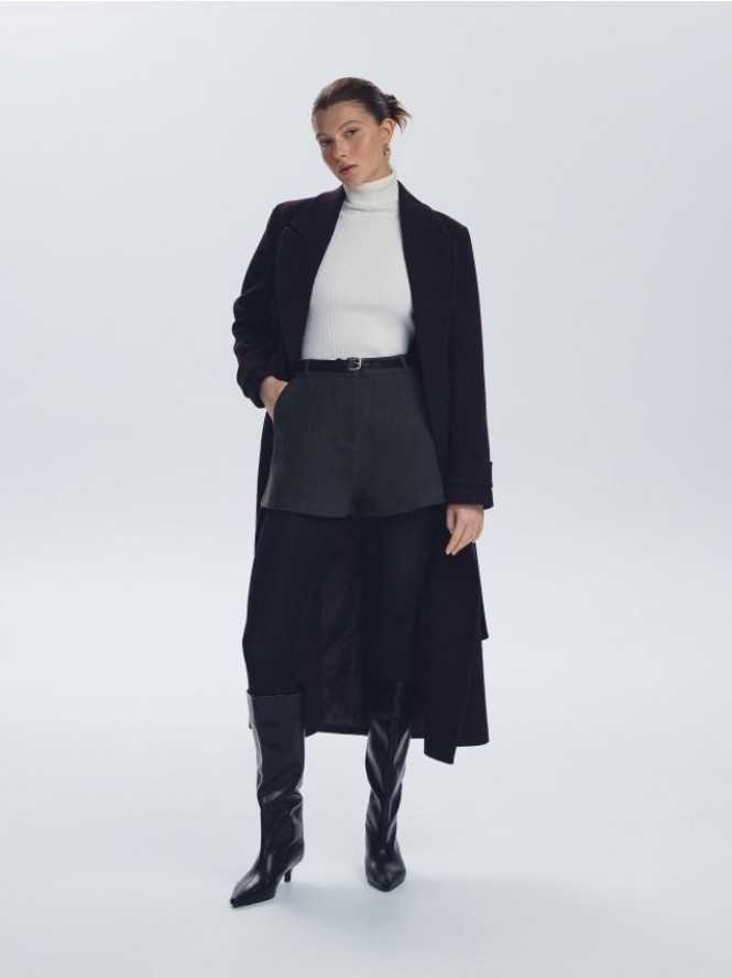 Szorty z paskiem - ciemnoszary