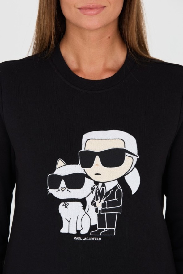 KARL LAGERFELD Czarna damska bluza Ikonik 2.0, Rozmiar M
