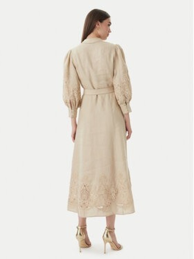 Luisa Spagnoli Sukienka koktajlowa Provina 542925 Beżowy Regular Fit