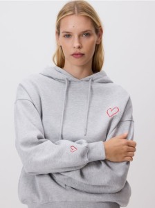 Bluza z haftem - jasnoszary