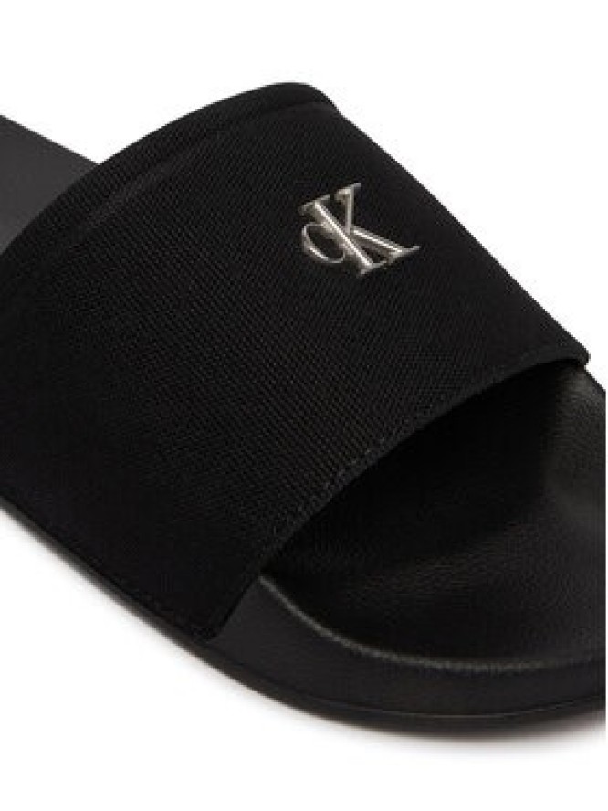 Calvin Klein Klapki Nemo - Canvas Signature Logo Sliders HW0HW02960 Czarny