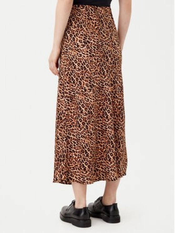 Pieces Spódnica midi Franan 17116541 Brązowy Regular Fit