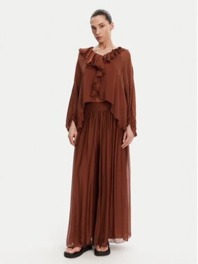 ViCOLO Spodnie palazzo TD0021 Brązowy Regular Fit