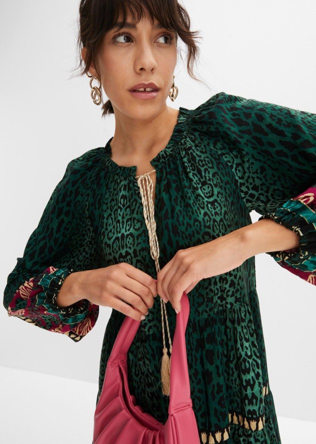 Sukienka tunikowa z lejącej wiskozy