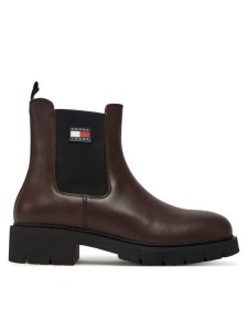Tommy Jeans Sztyblety Tjw Chelsea Leather Boot EN0EN02825 Brązowy