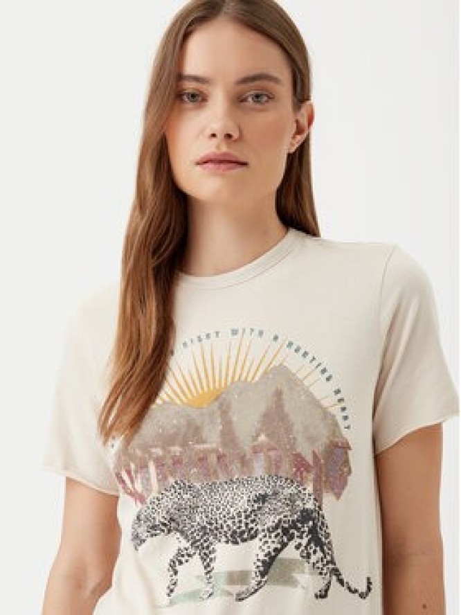 ONLY T-Shirt Lucy 15307412 Beżowy Regular Fit