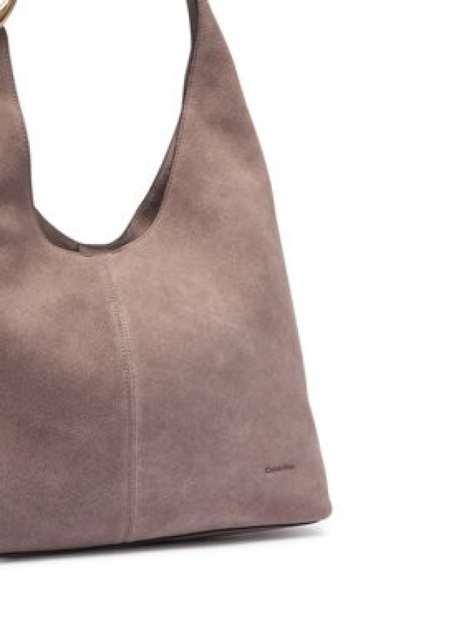 Calvin Klein Torebka Slouchy Suedelarge Shoulder Bag LV04F3690G Brązowy
