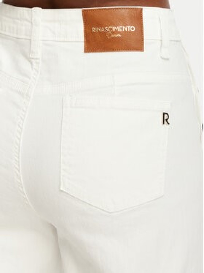 Rinascimento Jeansy CFC0127565003 Biały Wide Leg