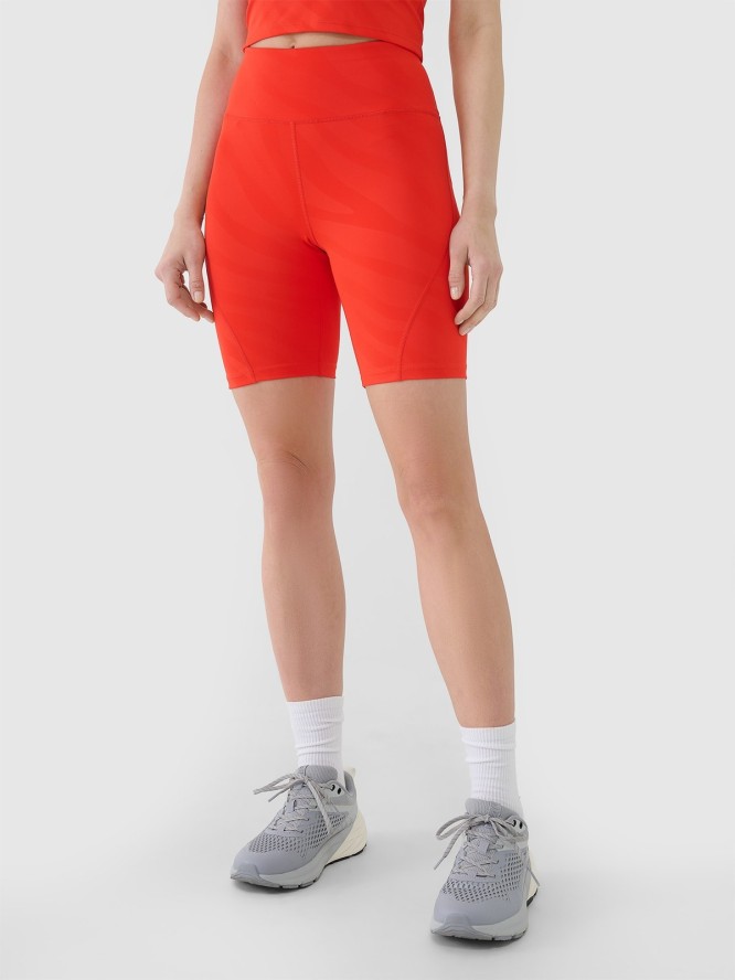 4F Legginsy kolarki treningowe damskie - czerwone L