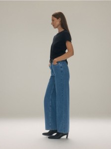 Jeansy wide leg - niebieski