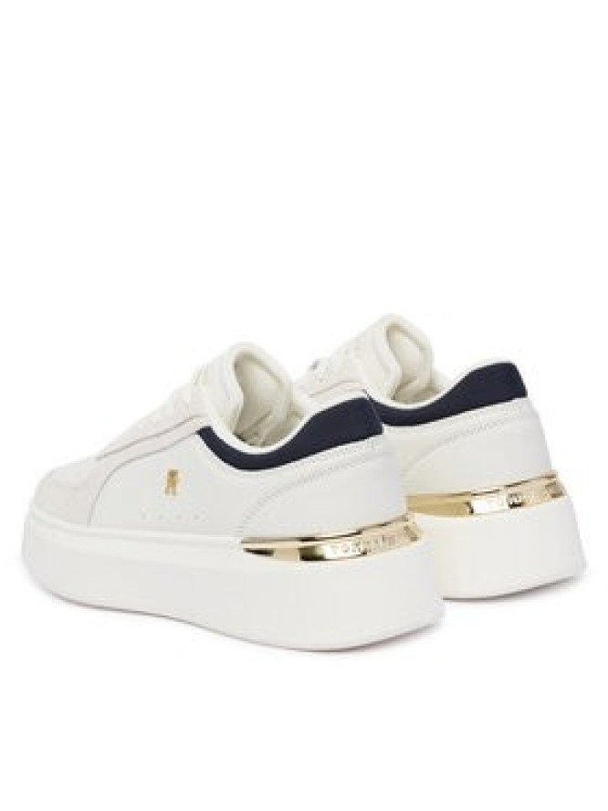 Tommy Hilfiger Sneakersy Th Satin Platform Sneaker FW0FW09307 Écru