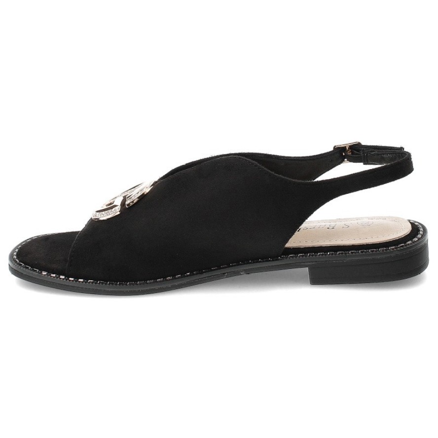 Czarne Sandały S.Barski Eleganckie Obuwie Damskie