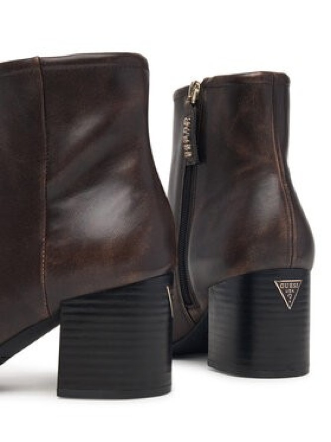 Guess Botki FLFALE LEA10 Brązowy ciemny