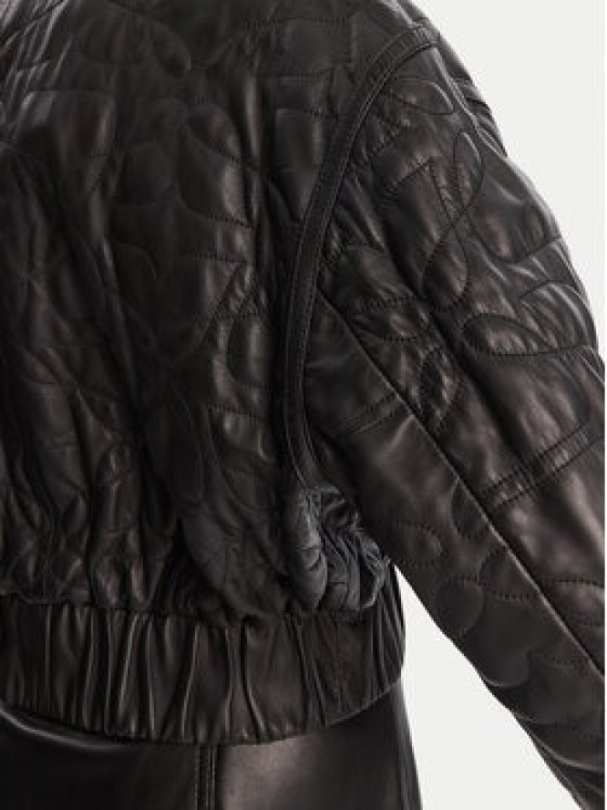 HUGO Kurtka skórzana Lesana 50542331 Czarny Relaxed Fit