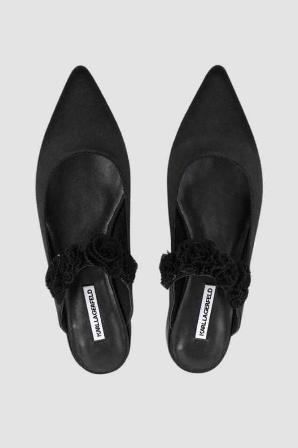 KARL LAGERFELD Czarne damskie baleriny KERRIE, Rozmiar 40