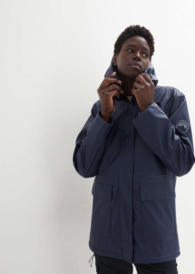 Kurtka przeciwdeszczowa z nieprzemakalnego materiału, na podszewce z polaru baranka